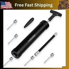 10 Inch Ball Pump Kit, Basketball Pump, Portable Air Pump with 5 Needles, 1 Nozz