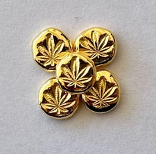 Pot leaf 1.00 g GOLD .9999 hand poured bar + 1 gram silver bar 999 5754.14 per troy oz