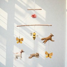 Creative Co-Op Wool Felt Woodland Baby Mobile Nursery Hanging Decoration New