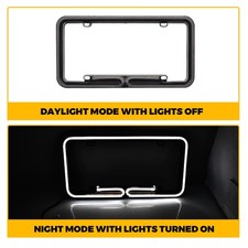 Universal Neon License Tag Frame With Led Light Car Suv Coupe Front Rear Cover