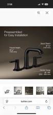 Kohler Terzet 1PREC34946-4D-BL-AB Widespread Bathroom Sink Faucet Black