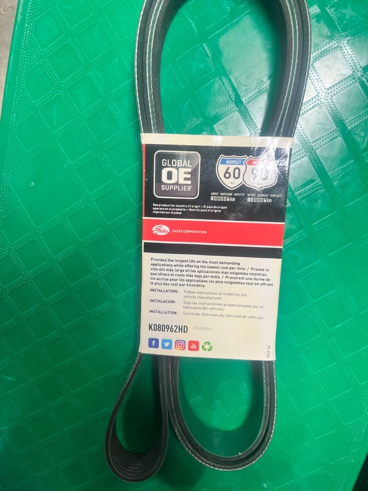 Cinturón serpentino de alta resistencia Gates 2009-2010 IC CORPORATION BE AUTOBÚS ESCOLAR V8-6,4 L Foto 2 de 2