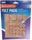 30 Felt Pads Self Adhesive Furniture Wooden Floor Scratch Protector Mixed Sizes