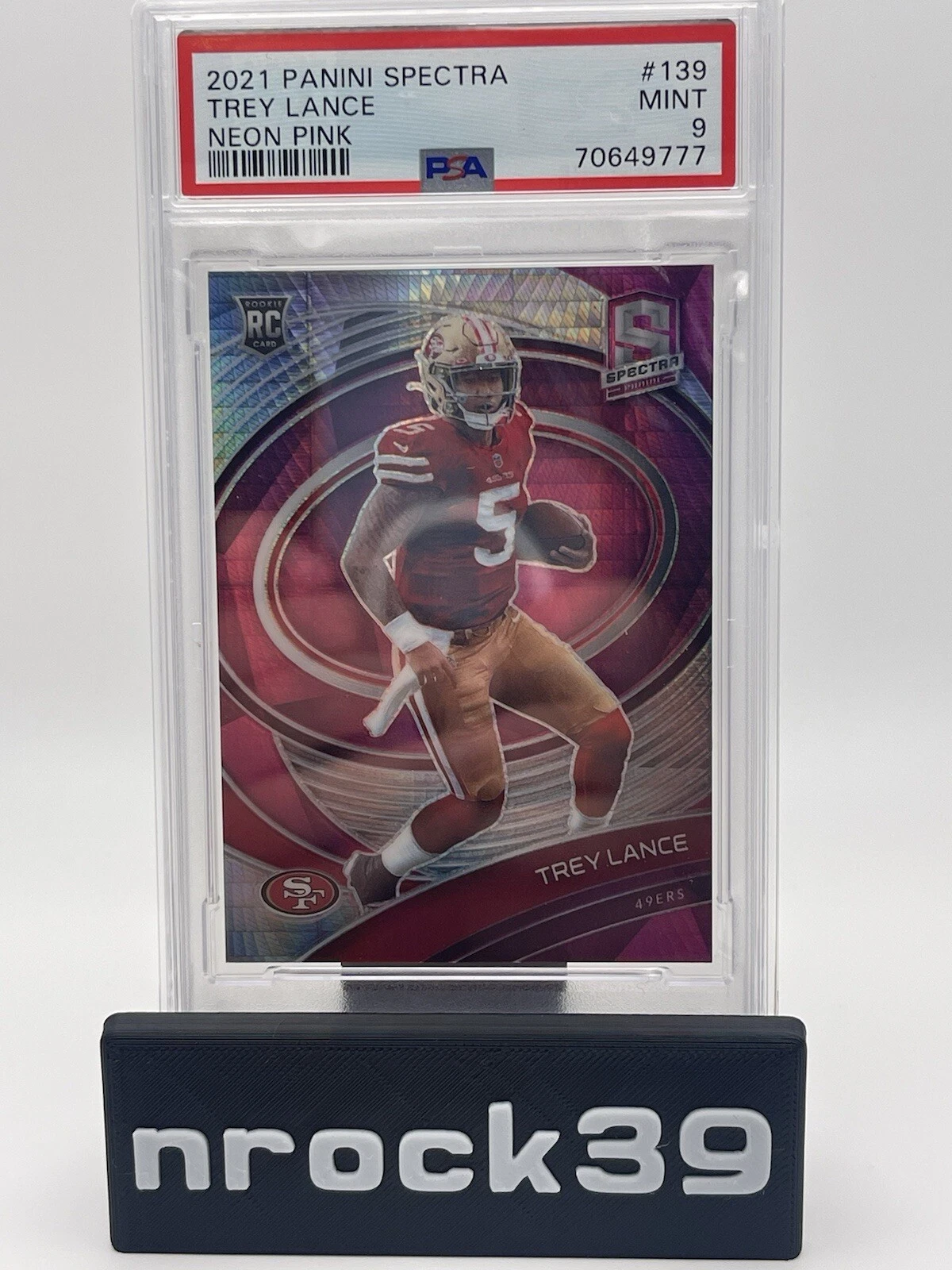 Trey Lance Panini Spectra #139 Neon Pink