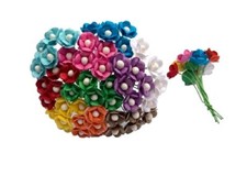 100PCS Mini Mulberry Paper Flowers 13-15mm DIY Card Scrapbooking 10 Colors