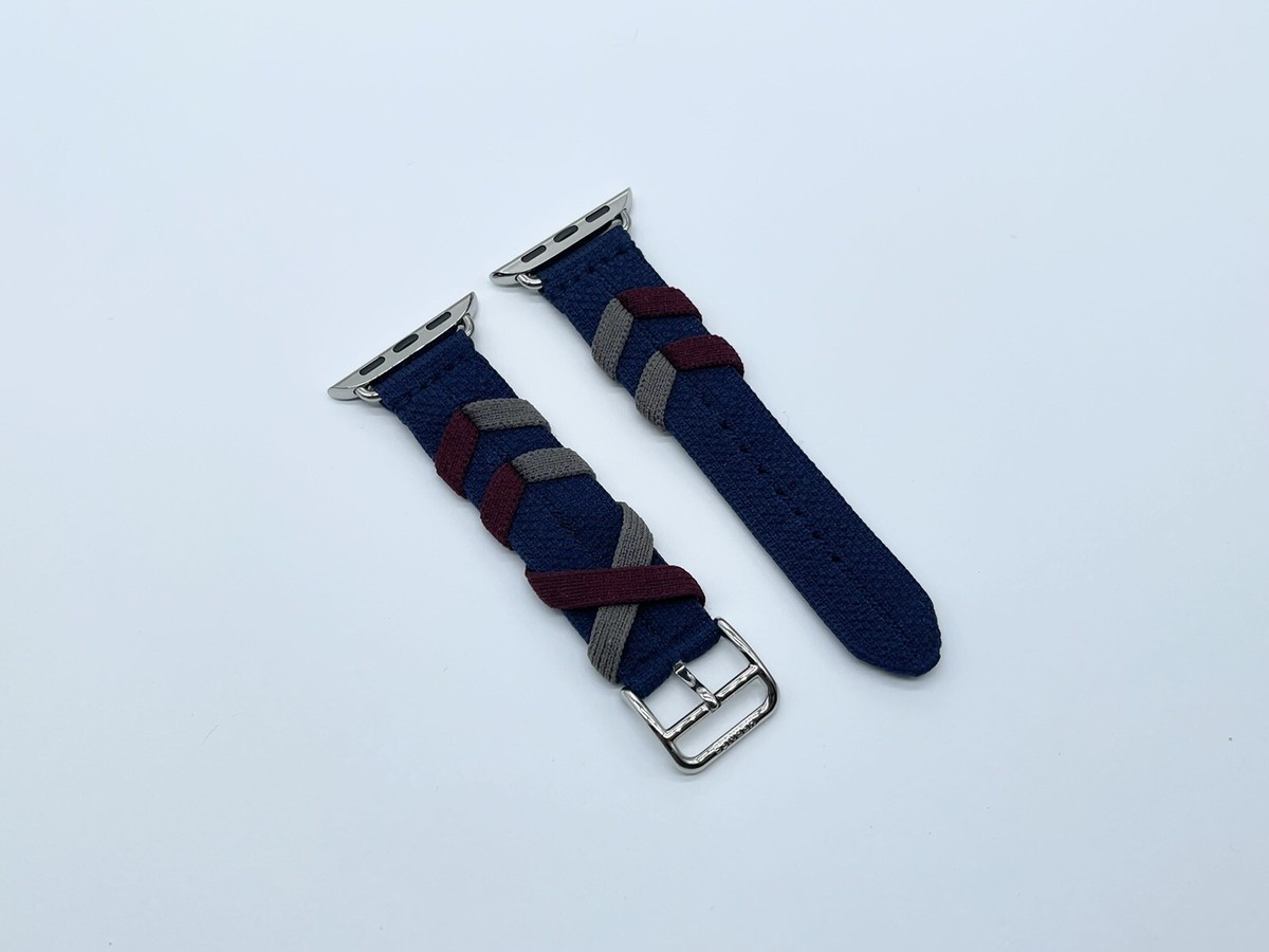 Genuine Apple Watch Hermes NAVY Bridon Single Tour Band 41mm 40mm 