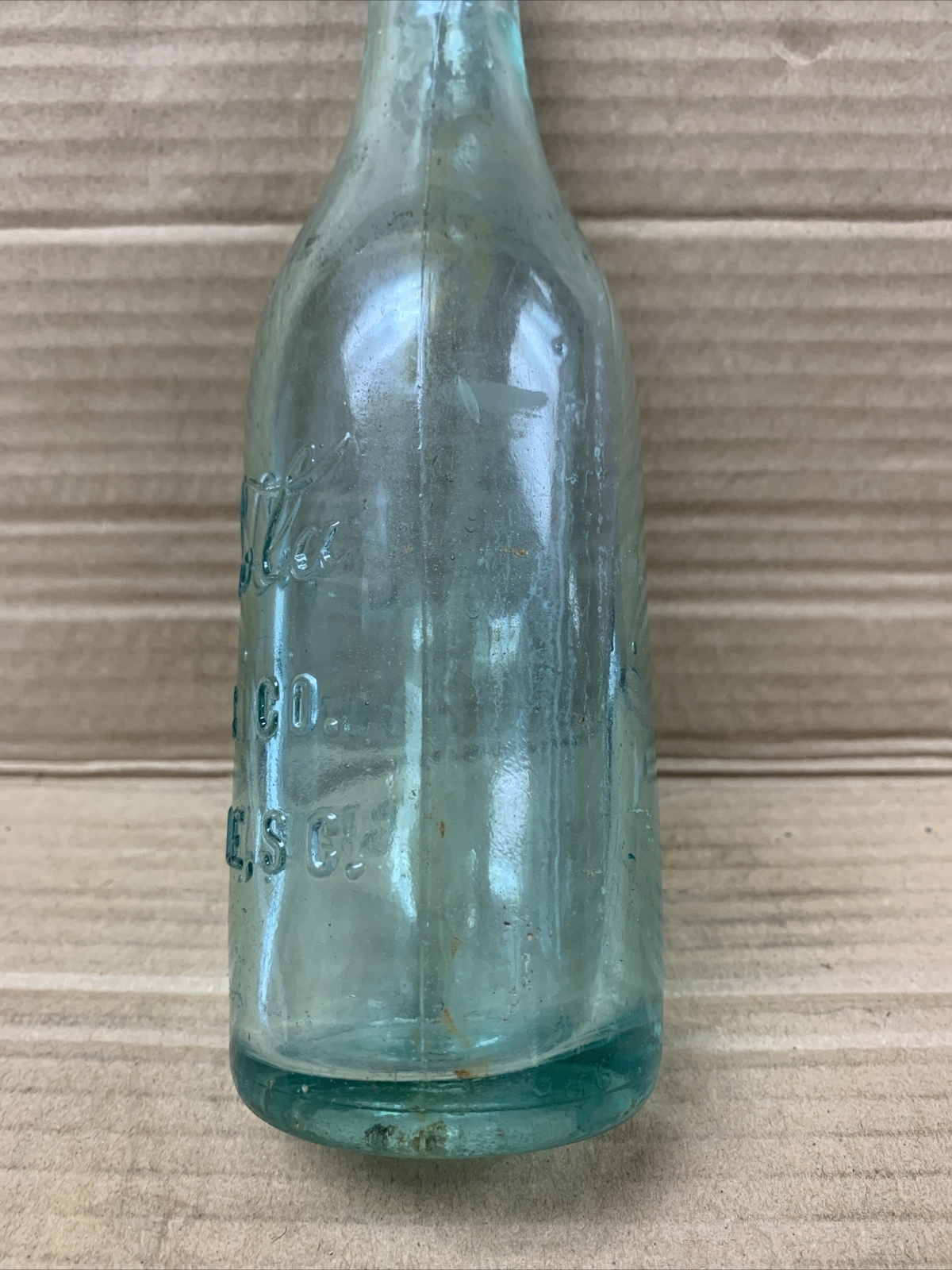 Straight Sided CocaCola MidScript Embossed Soda Bottle Greenville, SC