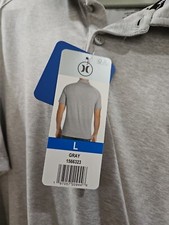 New HURLEY Men's Stretch Moisture Wicking Performance Golf Polo Shirt.L GRAY