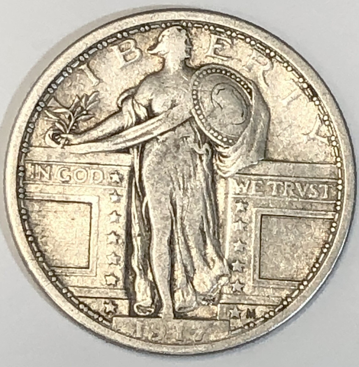 1917 Type 1 BARE BREASTED Standing Liberty Quarter .900 Silver