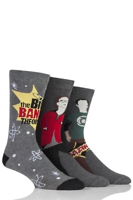 SOCKSHOP Men's Big Bang Theory Socks, Quirky "Geeky" Gift Idea for Him, 3 Pairs