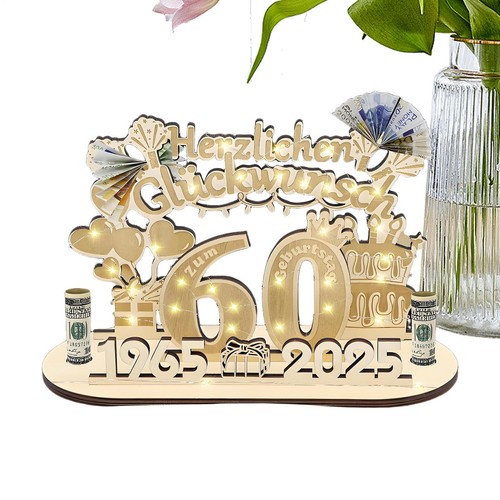 60th Birthday Table Decorations Wood Birthday Tabletop Sign Tiered Tray