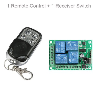 433Mhz 4CH Wireless Gate Garage Door Opener Control 12V Raley Switch +RF Remote