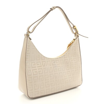 Givenchy ジバンシー　4Gロゴ ワンショルダーバッグ ベージュ Givenchy Coated Canvas Logo 4G Embossed Moon Cut Out Shoulder Bag