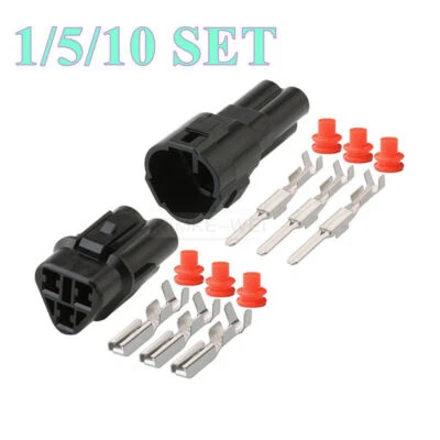 3 Pin Sumitomo MT090 Sealed Connector Plug Socket Kit for Yamaha Kawasaki Suzuki