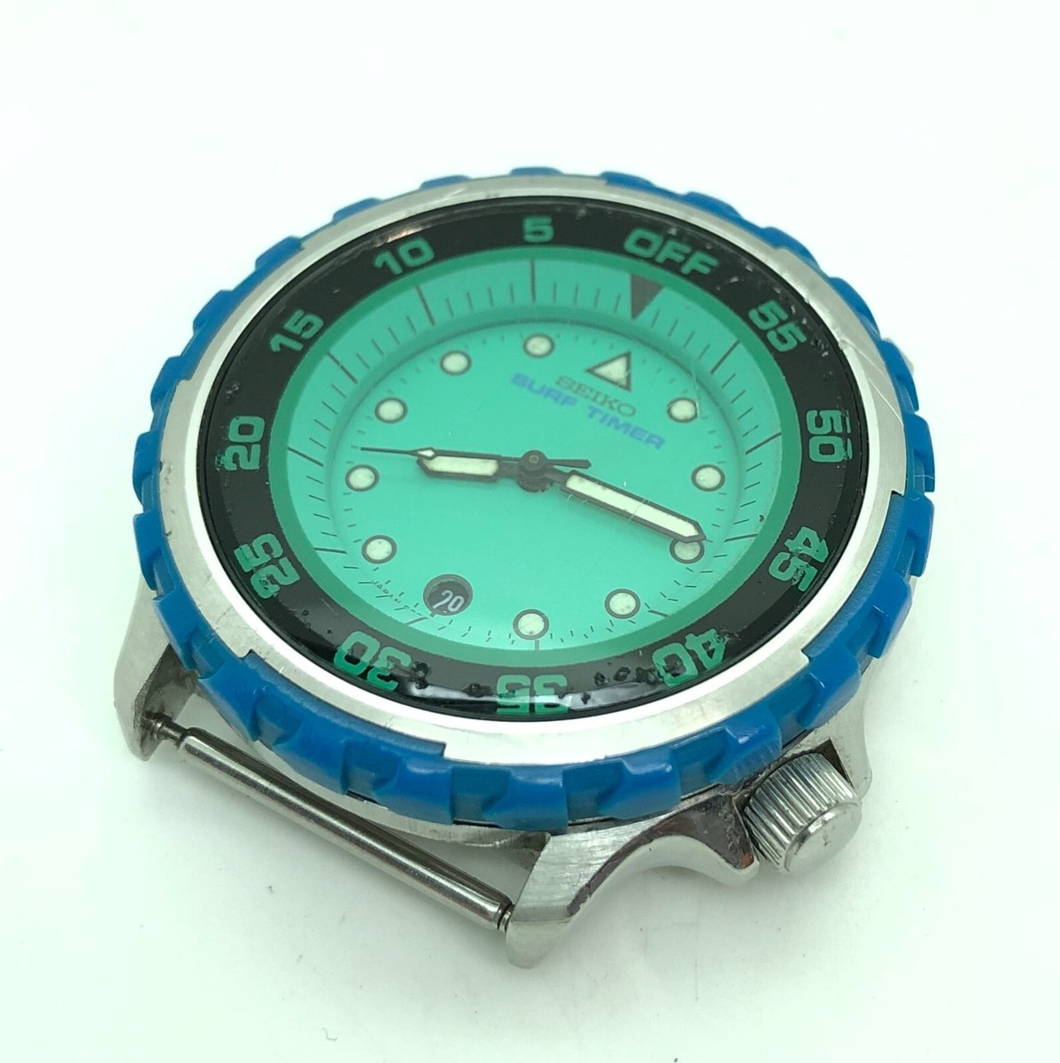w2146] SEIKO 8C25-001C SURF TIMER Quartz Date New battery VG | eBay