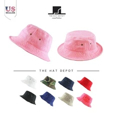 Bucket Hat - Kids Washed Cotton Travel Bucket Packable Hat K1500 T1500
