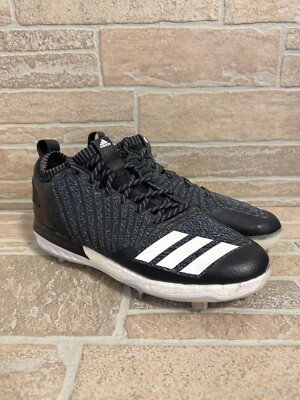 Adidas Boost Icon 3 Metal Knit Baseball Cleats Size 13 Black White Grey DB1793