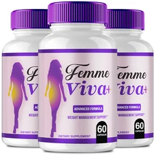 (3 Pack) Feme Viva+ Keto Capsules for Weight Loss and Burn Stubborn Fat Energy