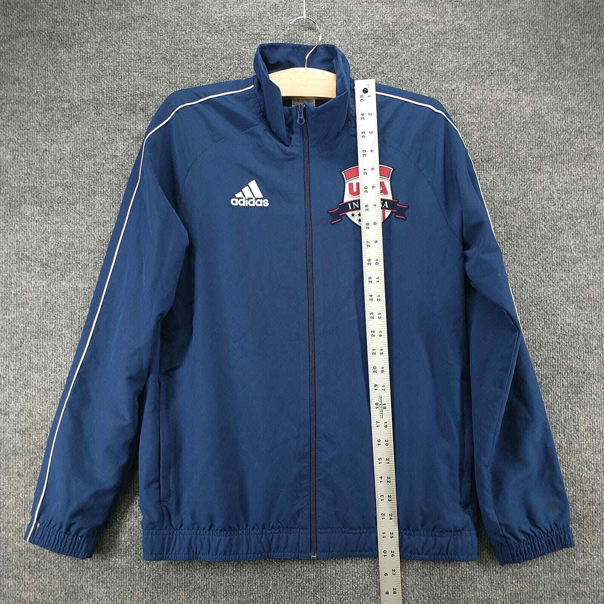 Adidas Boys USA Soccer Track Jacket Blue Large Long Sleeve Full