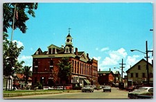 Postcard Town Hall, Business Block & Square, Milford, New Hampshire Unposted