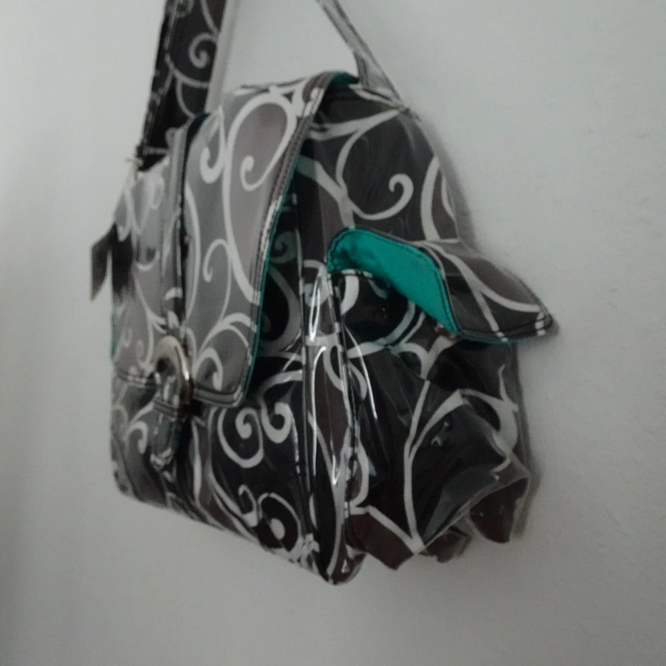 Kalencom Diaper Bag Laminated Baby Bag Black Brown + Bottle Bag Changing Pad - Image 4 of 4