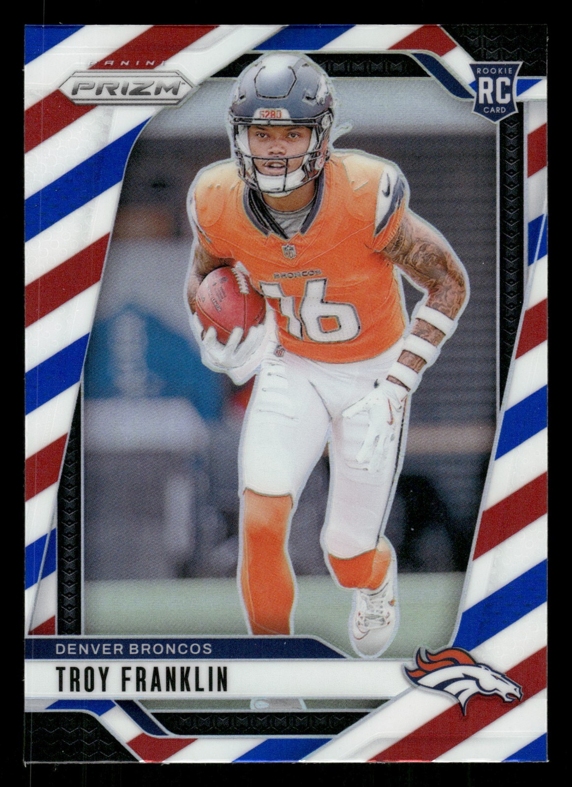 2024 Panini Prizm - Rookies #393 Troy Franklin (RC) Red White Blue