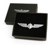 Pilot Wings SILVER 5CM PIN/BADGE - Pilot Gifts - New 1085