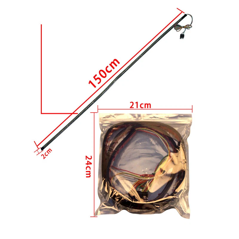 Tira de barra de luz flexible para puerta trasera de coche camión 60" luces traseras de señal de freno inverso Foto 3 de 4