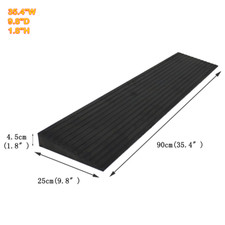 35.4"W 9.8"D 1.8"H Non-Slip Rubber Ramp Portable Wheelchair Motorcycle Driveways