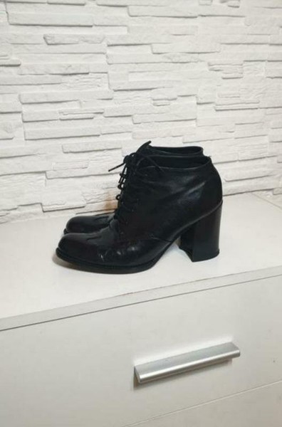 Women Roberto Cavalli Boots Black Leather 37.5
