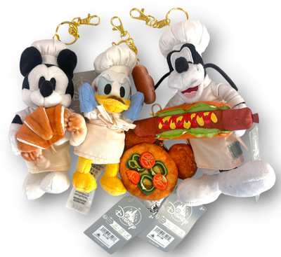 2026 Disney Parks Food & Wine Chef Plush Bag Charm Keychains (You Choose)