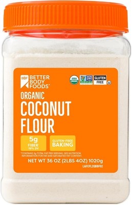  Organic Coconut Flour 2 Pound Jar, Gluten-White