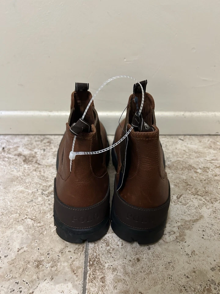 Bota Chelsea Polo Ralph Lauren Oslo Marrón Talla 10.5 Cuero 11721 Nueva con Etiquetas Foto 3 de 4
