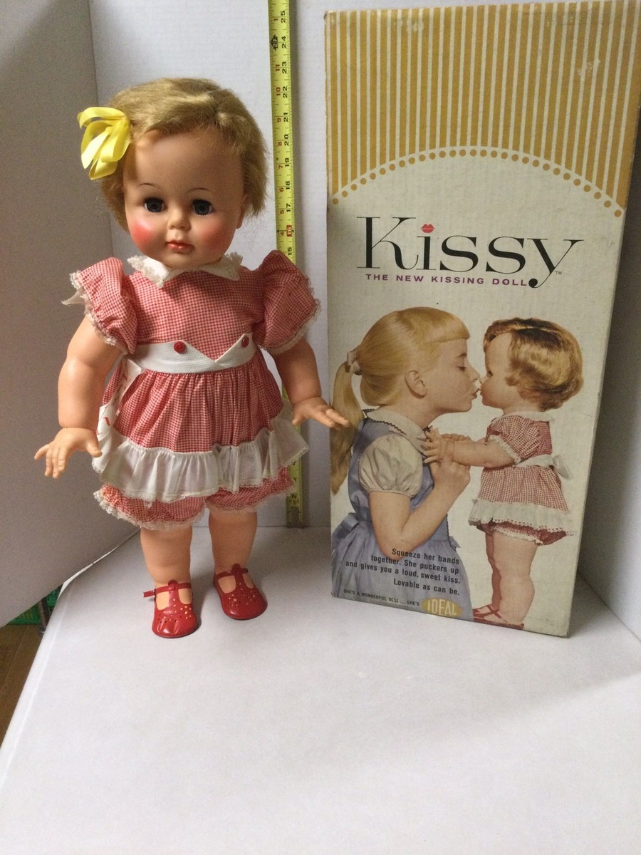 Ideal Toy 1960's “Kissy” Doll W/Red Romper Dress Pucker-Up Kissing