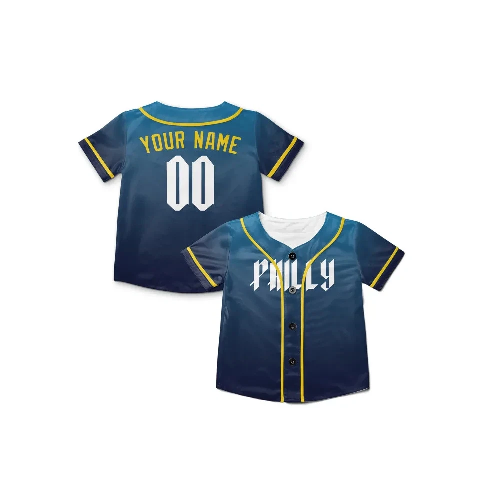 Personalized Philadelphia Phillies Jersey Blue City Connect Philly Printed