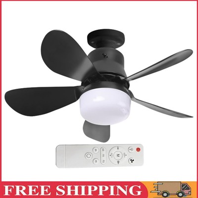 30W Ceiling Fan Light 3 Speeds LED Bulb Ceiling Fan (Black Large Remote)