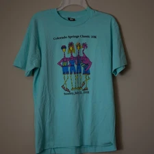 Colorado Springs Classic 10K Run Vintage 1991 T-Shirt Cartoon Flamingos Large