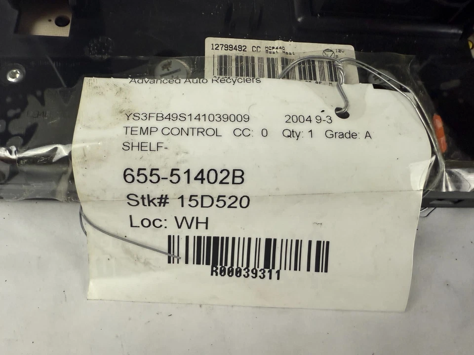 Interruptor de control de clima de calefacción Saab 9-3 2003-2006 con interruptor de peligro OEM Foto 4 de 4