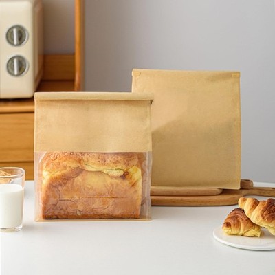 50 Pcs Large Brown Kraft Bread Bags with Tin Tie, Homemade Bread Packing Bag,...
