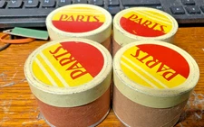 4 EARLIER REDISH COLOR BASE part containers for A.C. GILBERT ERECTOR SET