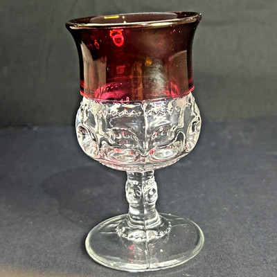 Tiffin-Franciscan Kings Crown Ruby Flashed  3.75  Wine Glass REPLACEMENT
