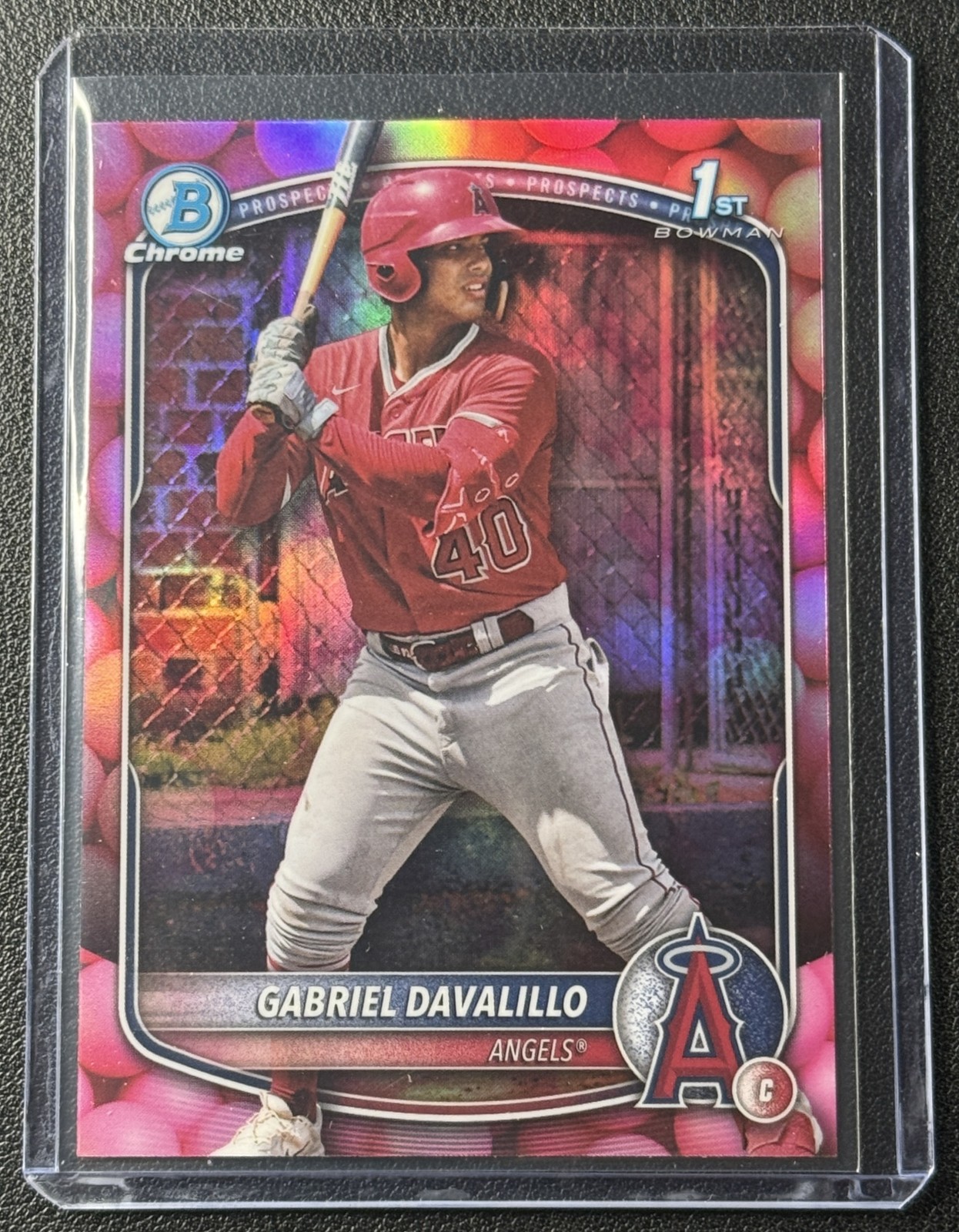 GABRIEL DAVALILLO 2025 BOWMAN CHROME #BCP-178 GUM BALL REFRACTOR 1ST PROSPECT