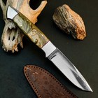 8.7" D2 Steel Hunting Knife Full Tang Resin Handle Fixed Blade Leather Sheath — photo 6