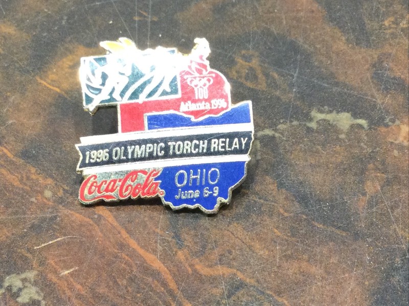 1996 Atlanta Olympics Torch Relay Pin COCA COLA OHIO