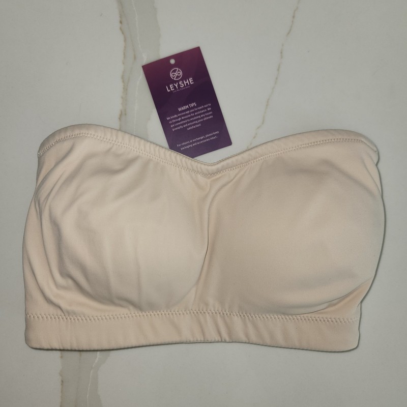 LEYSHE Women’s Strapless Bra Nude Size M Hook & Eye Solid LY2125-FS-M