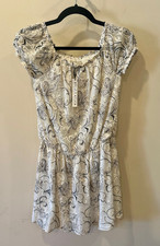 Alice & Olivia JANELL Off-The-Shoulder Silk B+W Lace Floral Dress Sz 0 NWT $368