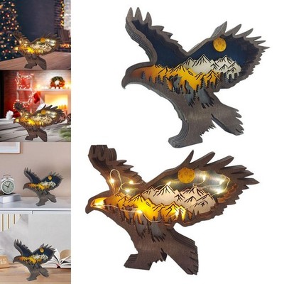 Eagle Ornaments Figurine mit Lichtkunstwerk für Weihnachtsgeschenk im Büro
