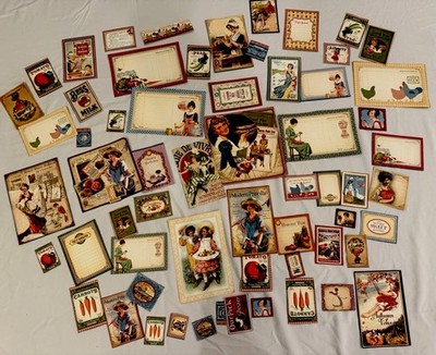 60+ Pc Graphic 45 Vintage Kitchen Ephemera Lot Junk Journal Scrapbooking