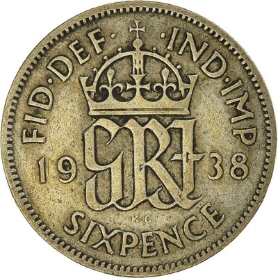 TouaregSilver ＆The Six‑Pence Token&more United Kingdom | 6 Pence Coin | George VI | KM:852 | 1937 - 1946