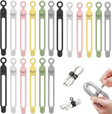 Data Cable Organizer, 2026 NEW Elastic Silicone Cable Ties, Reusable Cable Ties